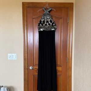 Richard Meier Black and Silver Embellished Gown